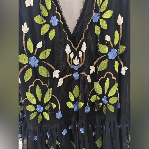 248. Free People Hearts Are Wild Mini Dress Black Small - Picture 3 of 7